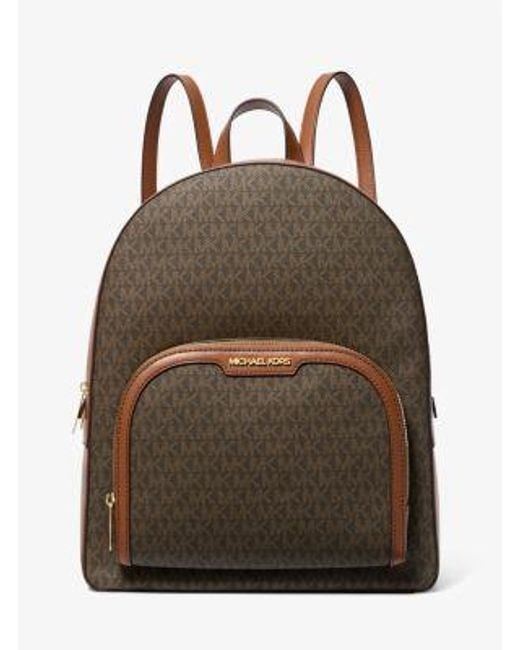 Michael Kors Brown Jaycee Large Logo Backpack