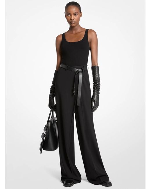 Michael Kors Black Leather Opera Gloves
