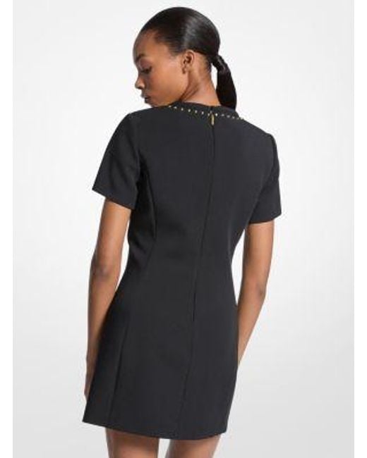 MICHAEL Michael Kors Black Studded Stretch Crepe Shift Dress
