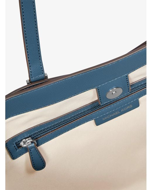 MICHAEL Michael Kors Blue Taryn Large Leather Tote Bag
