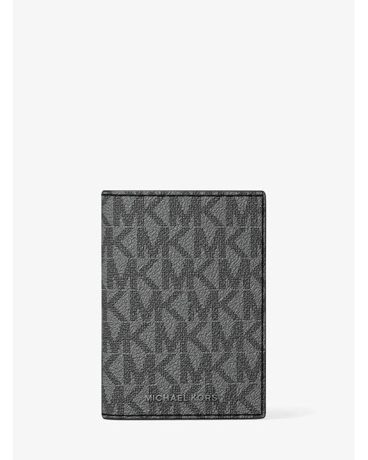 Michael Kors Gray Mk Hudson Signature Logo Folio Card Case for men