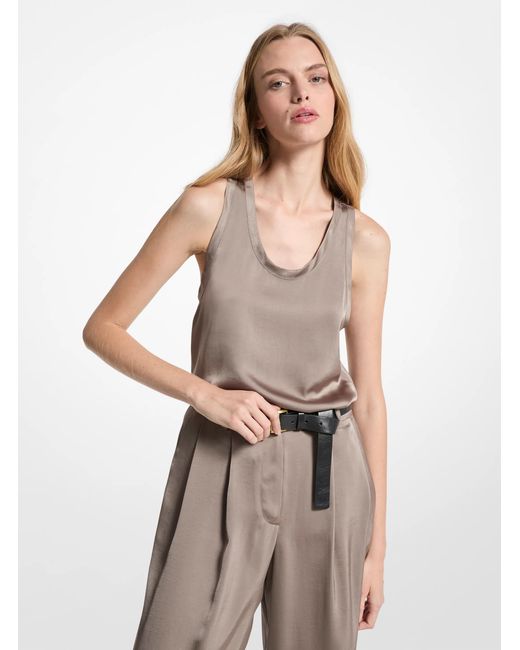 MICHAEL Michael Kors Natural Mk Satin Racerback Vest