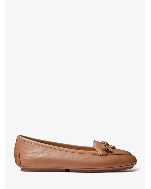MICHAEL Michael Kors Brown Mk Wendy Leather Moccasin