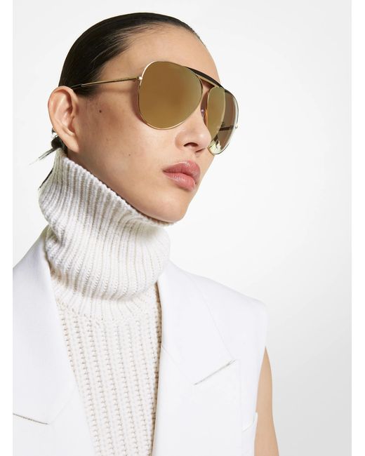 Michael Kors White Mk Bleecker Sunglasses