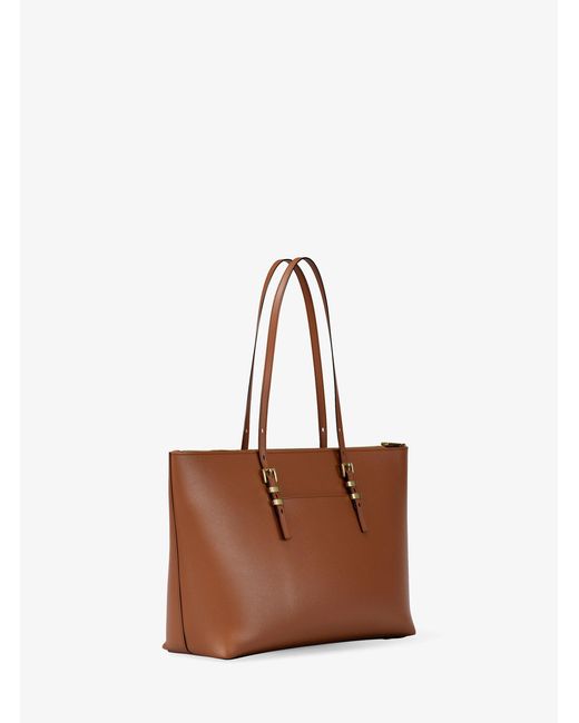 MICHAEL Michael Kors Brown Mk Quinn Large Pebbled Leather Tote Bag