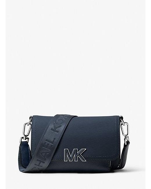Michael Kors Blue Hudson Textured Leather Crossbody Bag for men