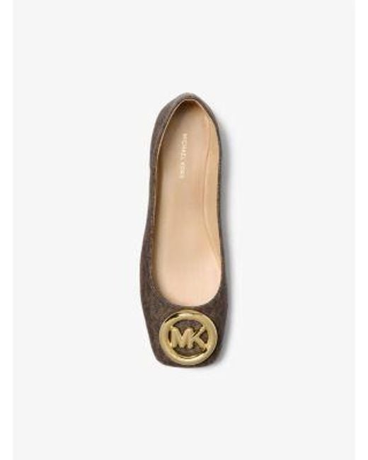 Michael Kors White Mk Milan Suede Ballet Flat