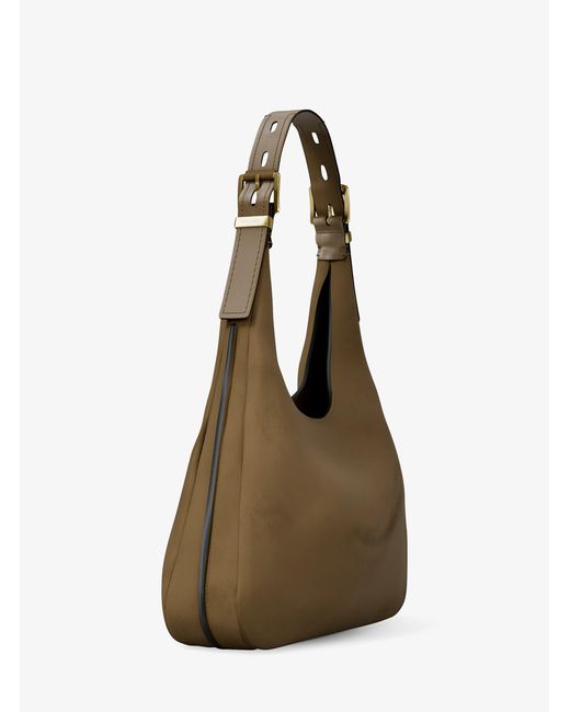 MICHAEL Michael Kors Green Mk Nolita Large Nubuck Hobo Shoulder Bag