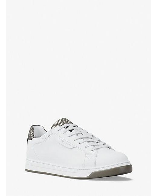 Michael Kors White Mk Keating Leather Trainers for men