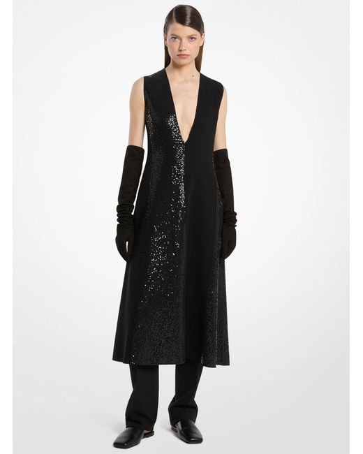 Michael Kors Black Suede Opera Gloves