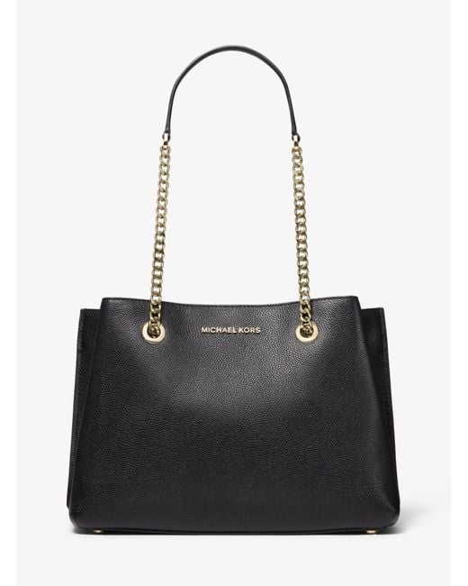 Michael Kors Black Teagan Large Pebbled Leather Shoulder Bag