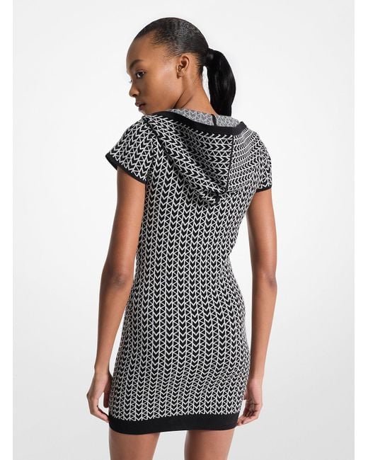 Abito Con Cappuccio E Logo Jacquard Mk2000 di MICHAEL Michael Kors in White