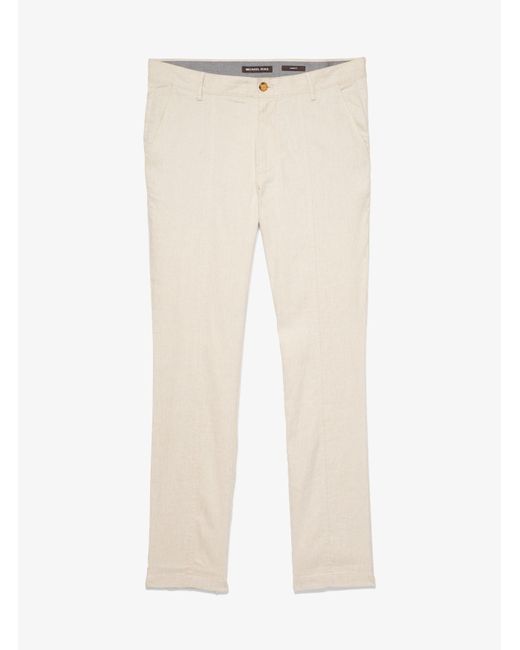 Michael Kors Natural Mk Linen Blend Trousers for men