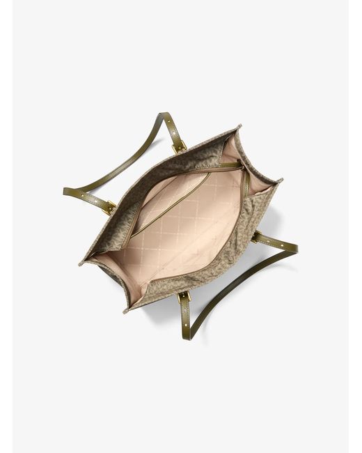 MICHAEL Michael Kors Natural Mk Zadie Medium Printed Logo Tote Bag
