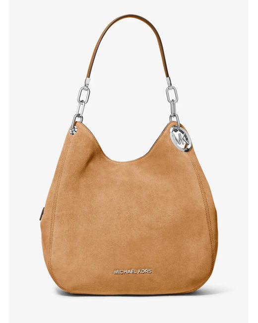 MICHAEL Michael Kors Natural Mk Lillie Large Suede Shoulder Bag