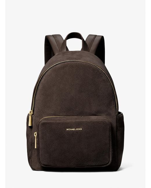 MICHAEL Michael Kors Black Mk Tanner Medium Suede Backpack
