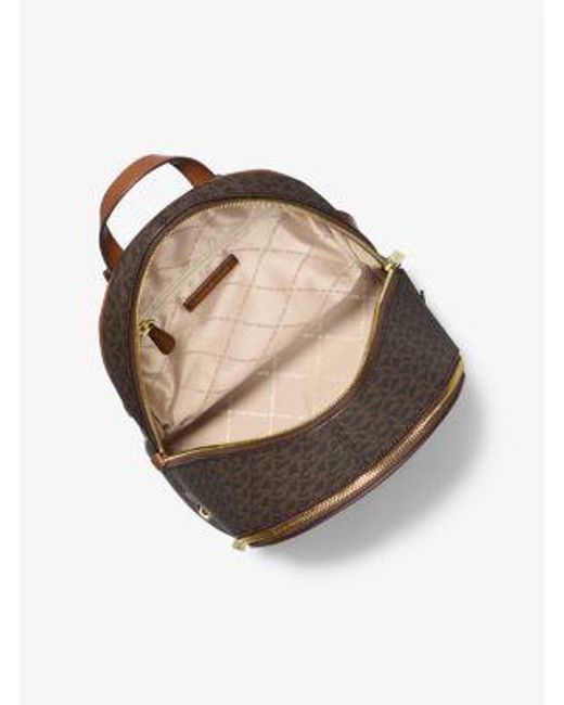 Michael Kors Brown Rhea Medium Signature Logo Backpack