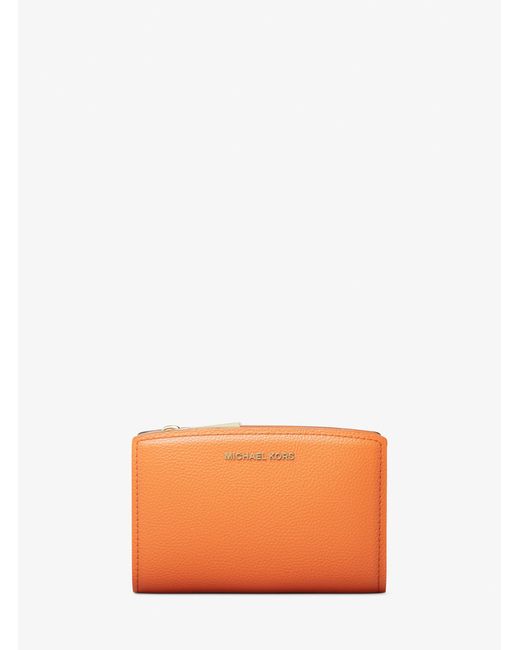 MICHAEL Michael Kors Orange Mk Bryant Medium Pebbled Leather Wallet