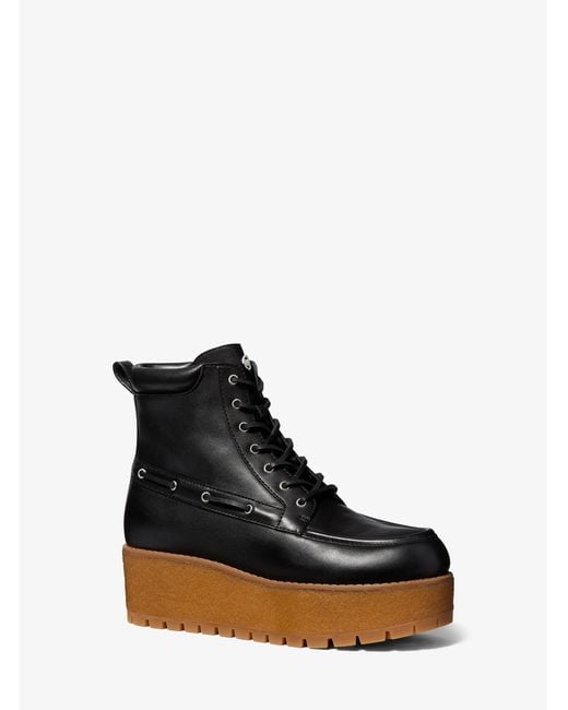 Michael Kors Black Kenny Leather Platform Boot