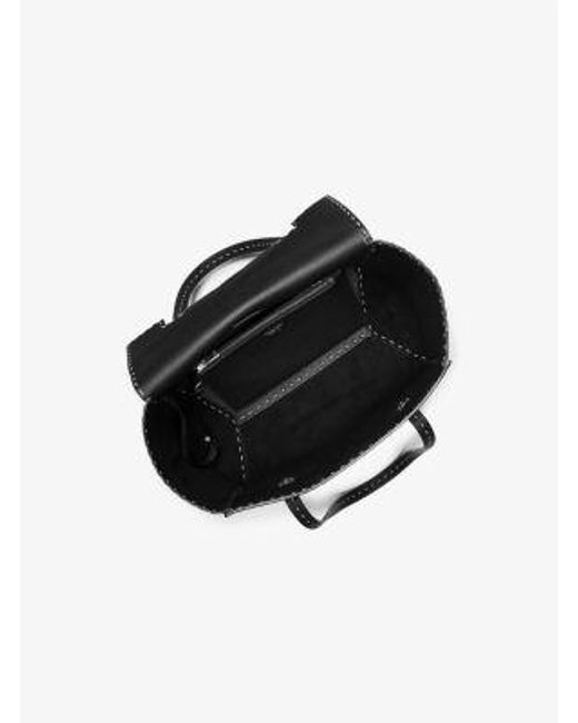 Michael Kors Black Sophia Hand-Stitched Pebbled Leather Satchel
