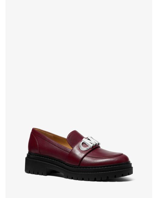 Michael Kors Parker Leather Loafer in Merlot (White) Lyst