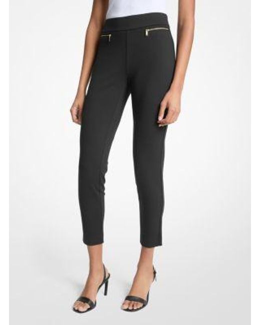 Michael Kors Black Viscose Blend Zip Pants