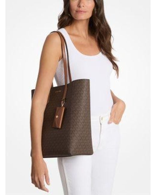 Michael Kors Brown Vincent Large Signature Logo Tote Bag With Card Case