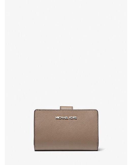 Michael Kors Medium Saffiano Leather Wallet in Brown | Lyst