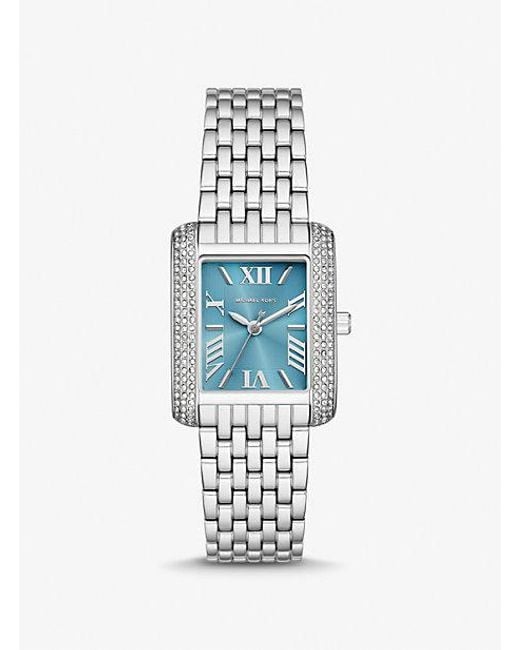 Michael Kors White Petite Emery Pavé Silver-tone Watch