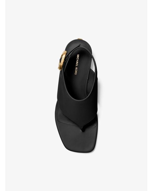 Michael Kors White Mk Kya Flex Leather Thong Sandal