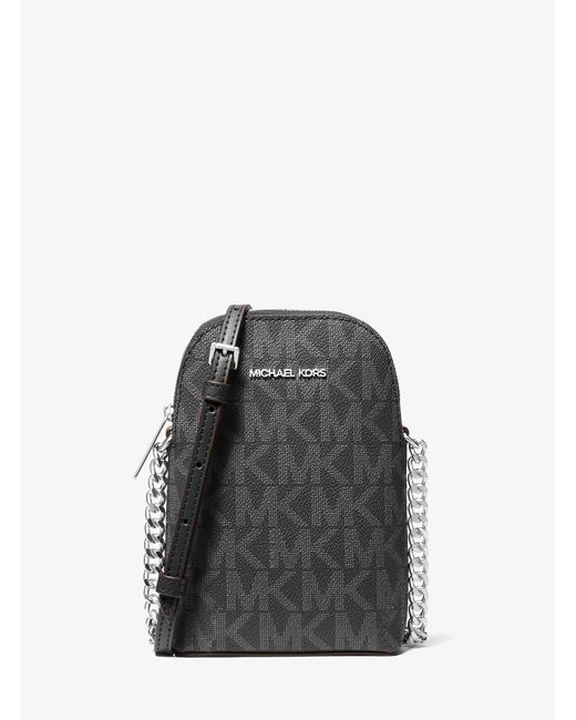Michael Kors Outlet Black Mk Jet Set Small Signature Logo Crossbody Bag