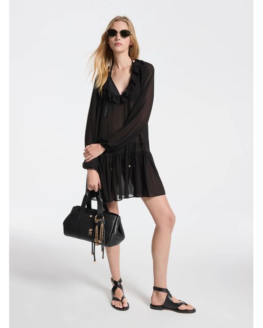 Michael Kors White Mk Ruffled Mini Dress