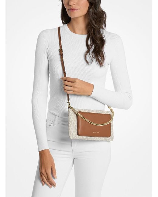 Mk Sac À Bandoulière Convertible Jet Set De Taille Moyenne À Logo Signature MICHAEL Michael Kors en coloris Brown