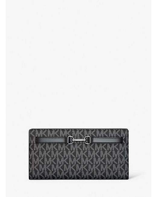 Michael Kors Gray Carson Large Signature Logo Wallet