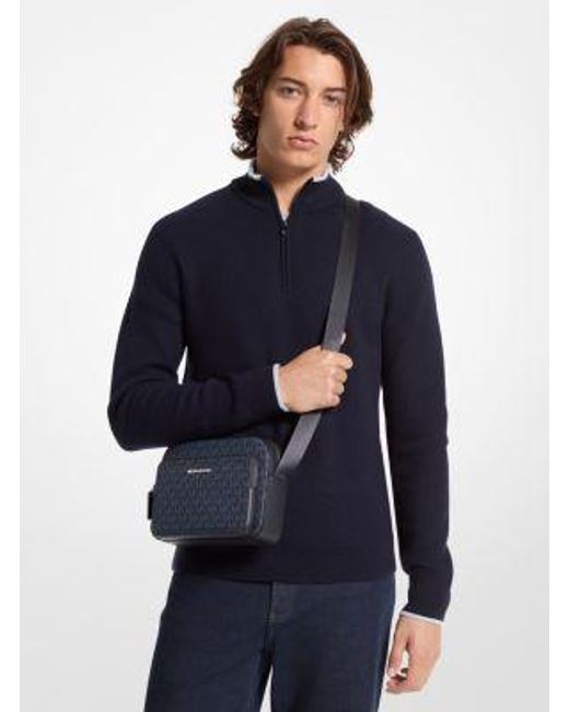Michael Kors Black Cooper Signature Logo Utility Crossbody Bag for men