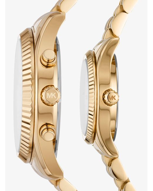 Gold-tone Watch Set in Metallic 