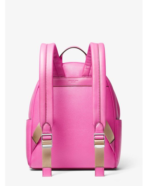 Michael Kors Pink Mk Bex Medium Pebbled Leather Backpack