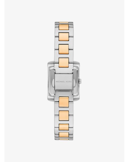 Michael Kors White Petite Emery Pavé Two-Tone Watch