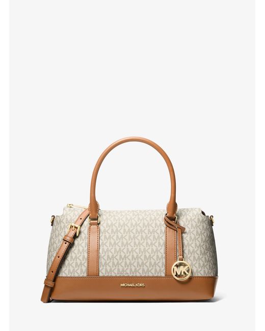 MICHAEL Michael Kors Natural Mk Andie Medium Signature Logo Satchel