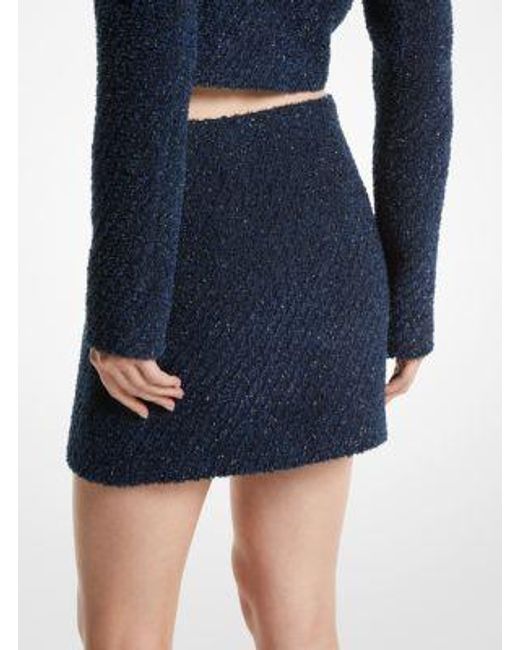 MICHAEL Michael Kors Blue Metallic Tweed Mini Skirt