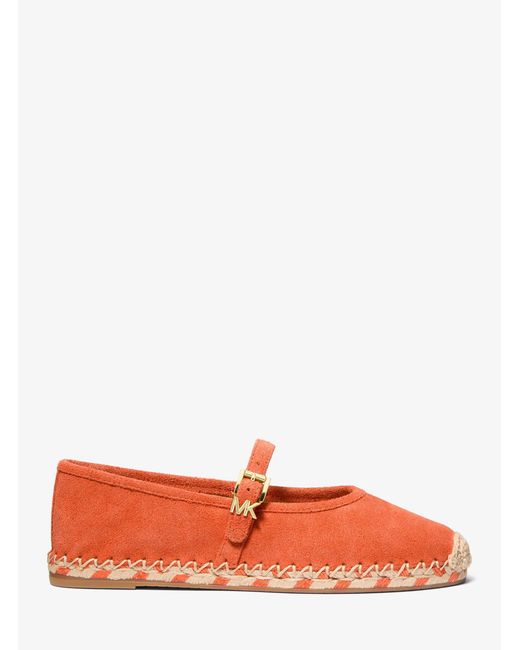 MICHAEL Michael Kors Red Mk Lynn Suede Ballet Espadrille