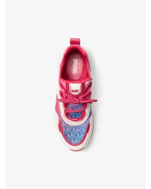 Michael Kors Pink Olympia Ombré Signature Logo Trainer