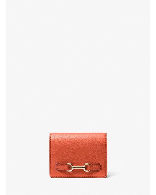 Michael Kors Red Carson Small Pebbled Leather Wallet