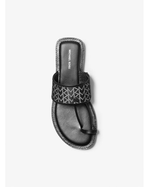 Sandalia Ashtin De Jacquard Con Logotipo Mk2000 Michael Kors de color White