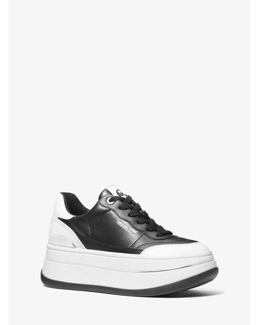 Mk Basket Hayes En Cuir Bicolore À Semelle Compensée MICHAEL Michael Kors en coloris White