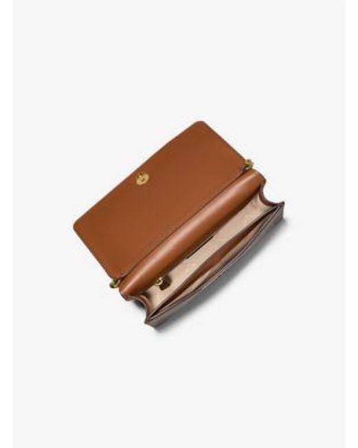 Michael Kors Brown Jet Set Medium Signature Logo Crossbody Bag