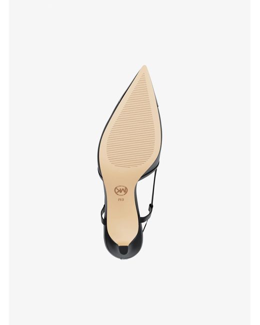 MICHAEL Michael Kors White Mk Alora Leather Slingback Pump