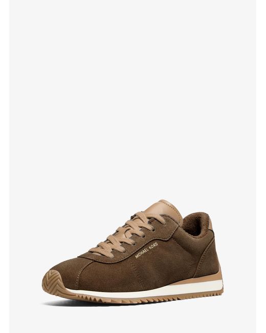 MICHAEL Michael Kors Brown Rhodes Two-Tone Suede Trainer