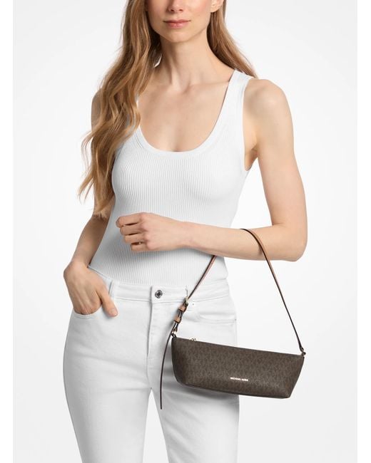 MICHAEL Michael Kors Brown Laila Small Signature Logo Pochette