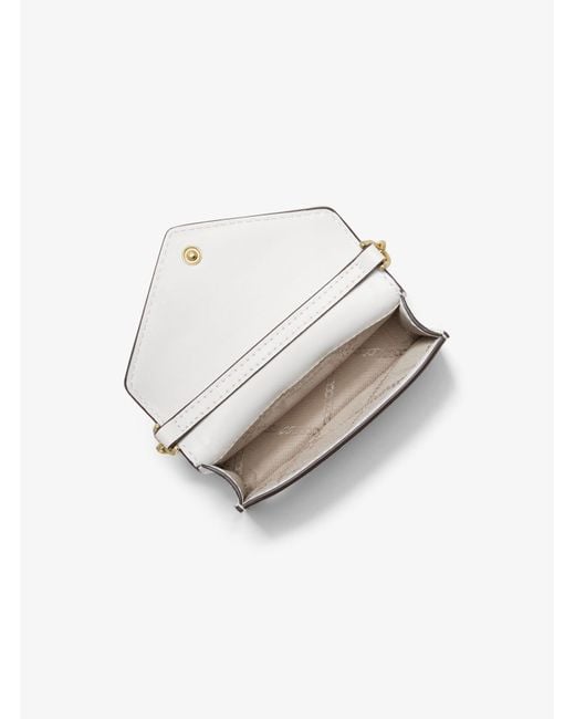 MICHAEL Michael Kors Jet Set Small Saffiano Leather Envelope Crossbody Bag  in White